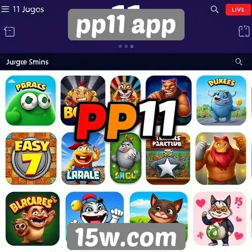 Variedade de jogos disponíveis no pp11 app